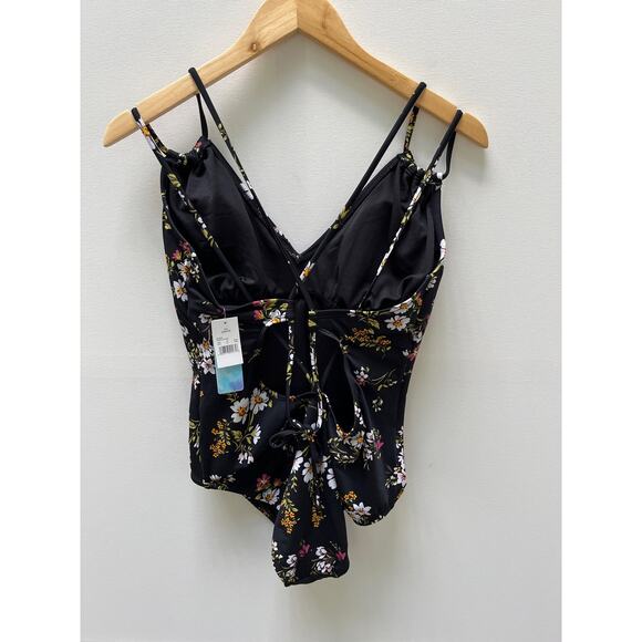 Beach Betty Miracle Brand Slim Black
Floral One Piece Swim L NWT - Picture 2 of 10